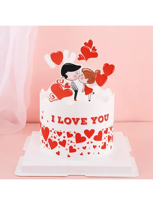 Декоративные фигурки для торта Jeyomerry Розовый, love be mi, розовый, фото 2