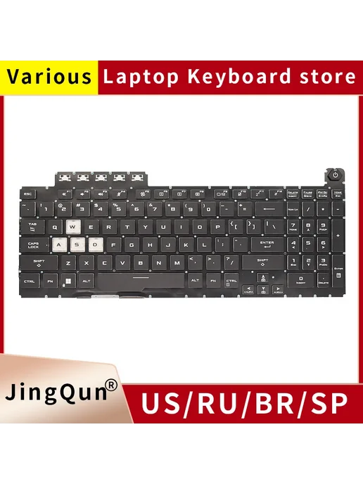 Jingqun Клавиатура для ноутбука Asus TUF Gaming Черный, US Black Bac, черный, фото 2