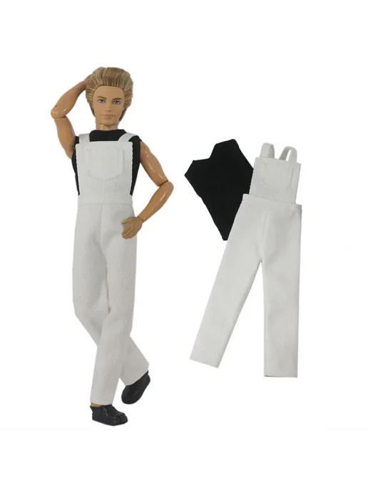 Нет бренда Кожаный костюм для куклы Кена 12 дюймов, 5 PCS Clothes a25, 2 шт, белый