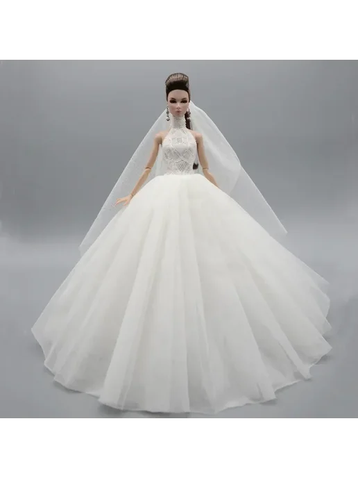 Нет бренда Наряды для кукол BABI Бежевый, Dress 02, белый, фото 4
