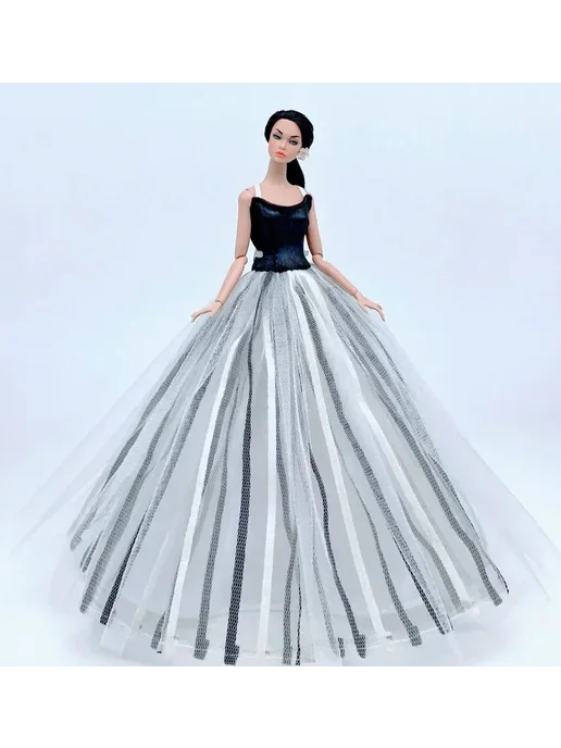 Нет бренда Наряды для кукол BABI Бежевый, Dress 02, белый, фото 5