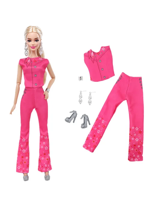 YAMIOW Костюм для куклы Barbie розовый, NO.16, розовый