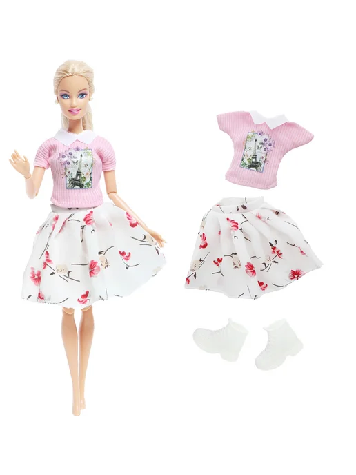 YAMIOW Платье для куклы Barbie, розовый, NO.24, розовый