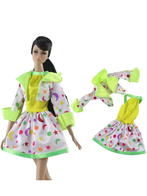Нет бренда Наряд для куклы Babi, сиреневый, Dress 06, Наряд куклы 2 платья
