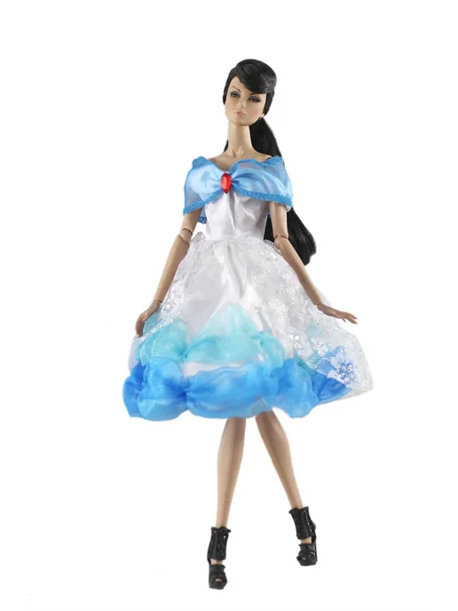 Нет бренда Наряд для куклы Babi, сиреневый, Dress 06, Наряд куклы 2 платья, фото 3