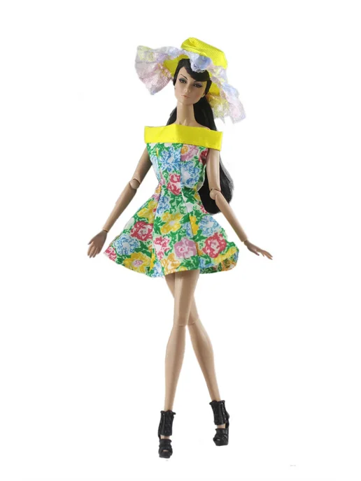 Нет бренда Наряд для куклы Babi, сиреневый, Dress 06, Наряд куклы 2 платья, фото 4