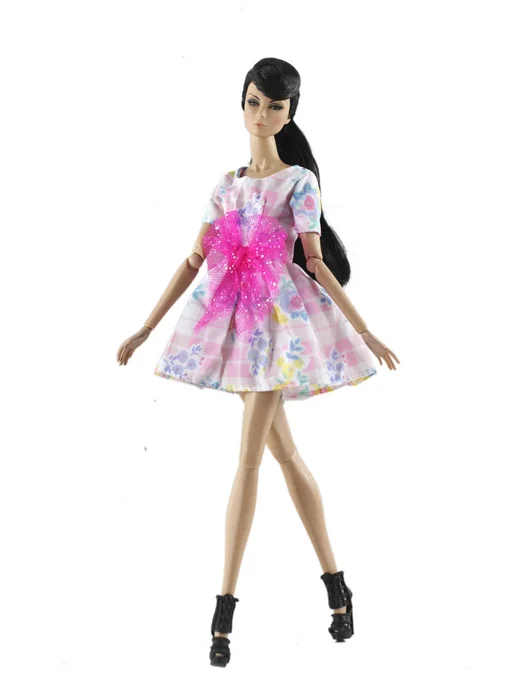 Нет бренда Наряд для куклы Babi, сиреневый, Dress 06, Наряд куклы 2 платья, фото 5