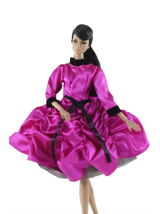 Нет бренда Наряд для куклы Babi, сиреневый, Dress 06, Наряд куклы 2 платья, фото 7