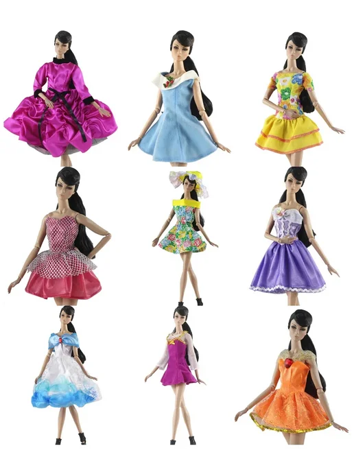Нет бренда Наряд для куклы Babi, черный с золотом, Dress 03, желтый, фото 2