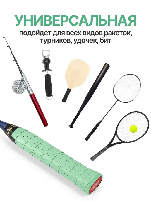 Намотка для ракеток, обмотка, овергрип бирюзовая, вариант, фото 3