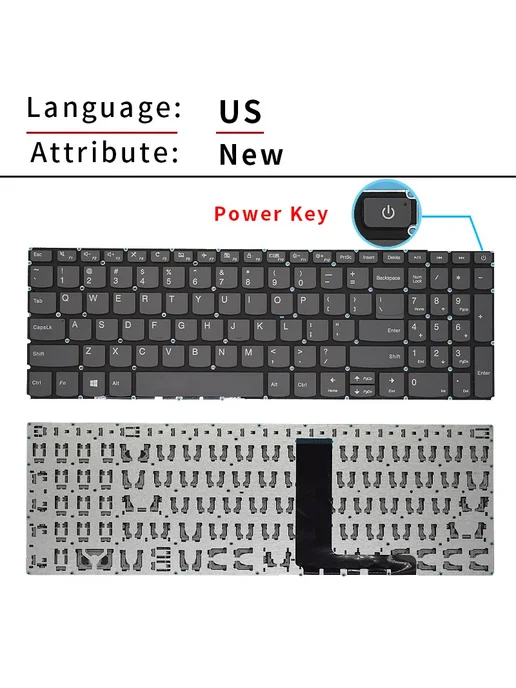 Jingqun Клавиатура для ноутбука US, Power key, черный