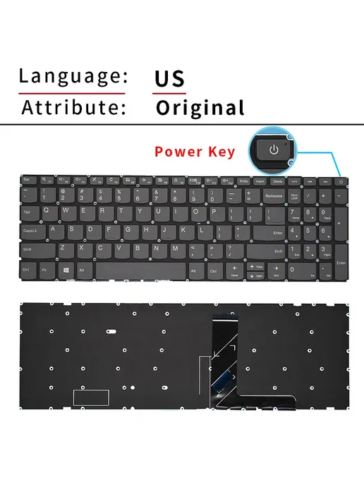 Jingqun Клавиатура для ноутбука US, Power key, черный, фото 3