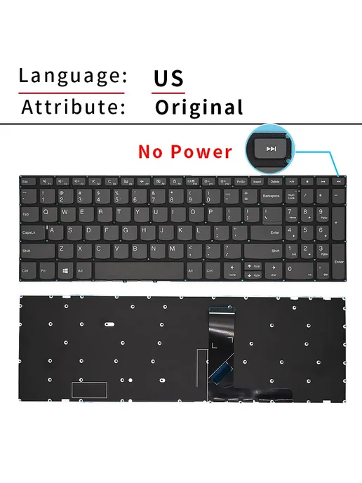 Jingqun Клавиатура для ноутбука US, Power key, черный, фото 4