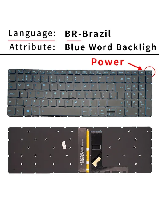 Jingqun Клавиатура для ноутбука US, Power key, черный, фото 6