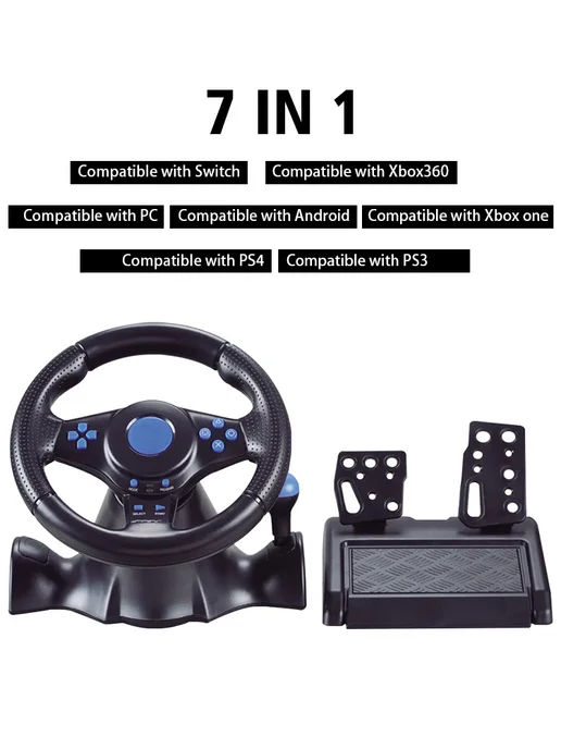 DLDER Игровой руль 7 в 1 7 in 1, черный, фото 7