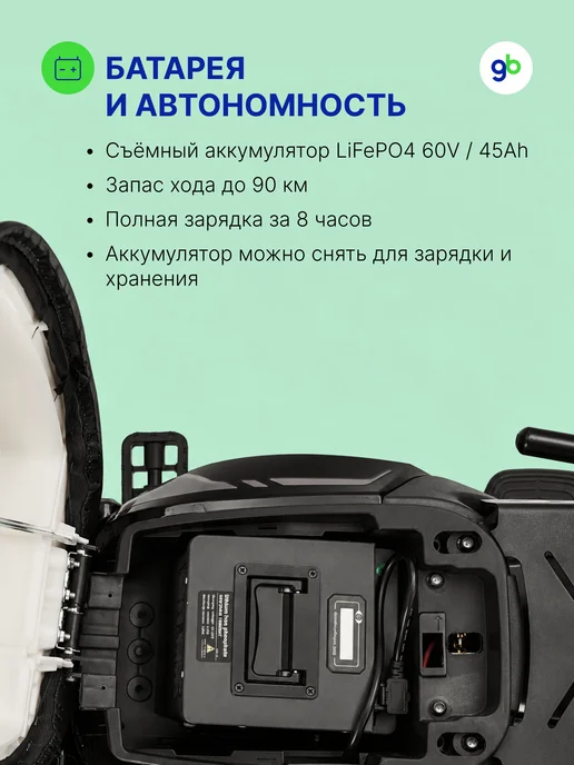 Электровелосипед MINAKO U2 PRO 60V/45Ah, серый, 1500 Вт, черный, фото 2