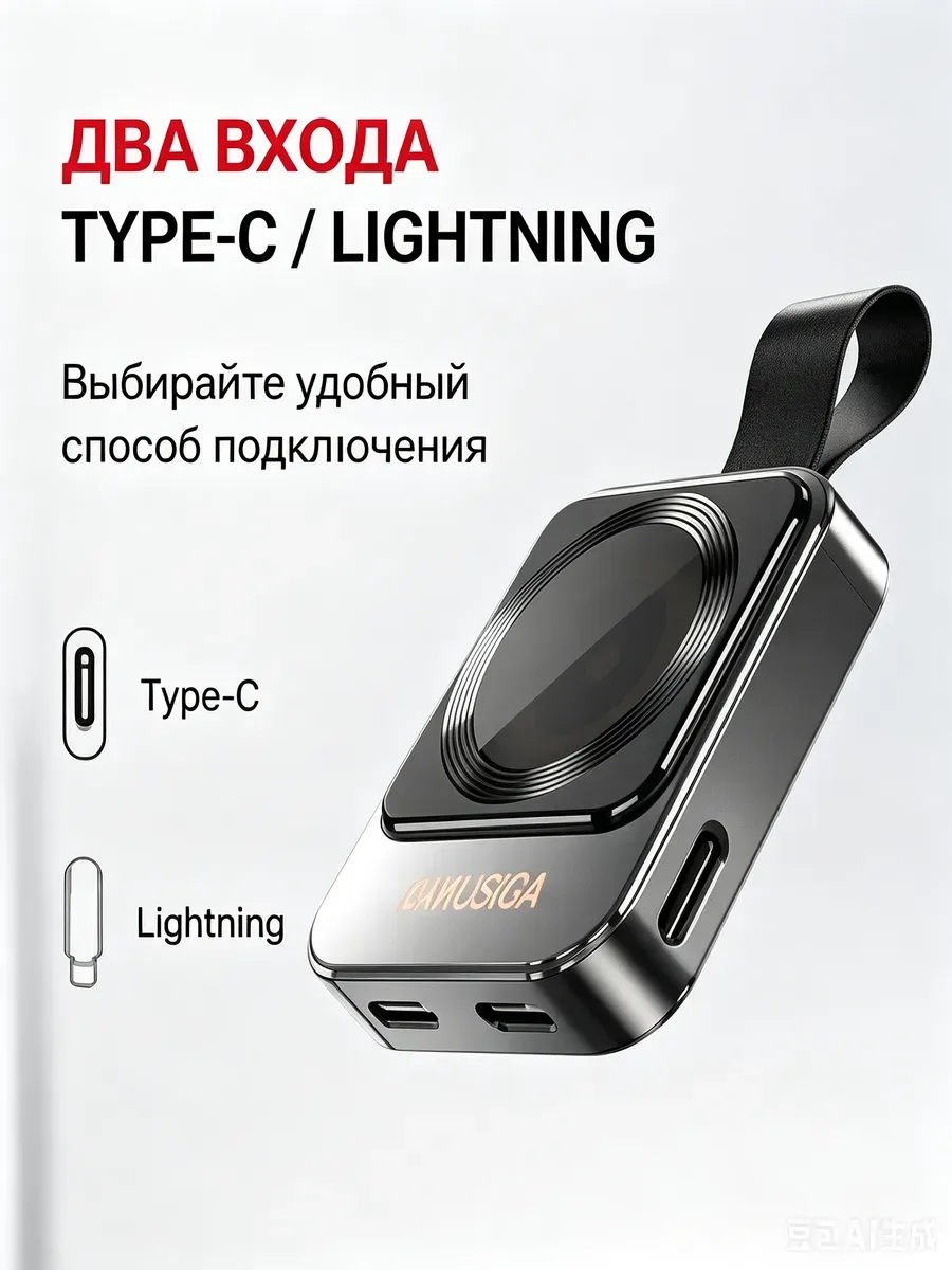 Внешний аккумулятор зарядное устройство для часов с IP/USB-C входом — фото 6