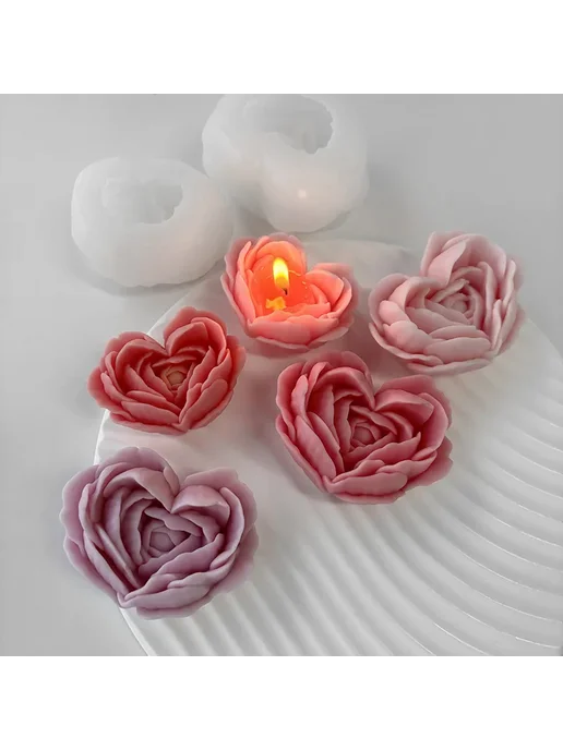 LONTL Форма для свечей "Love Flower", силикон, Цвет 83002489, вариант, фото 2