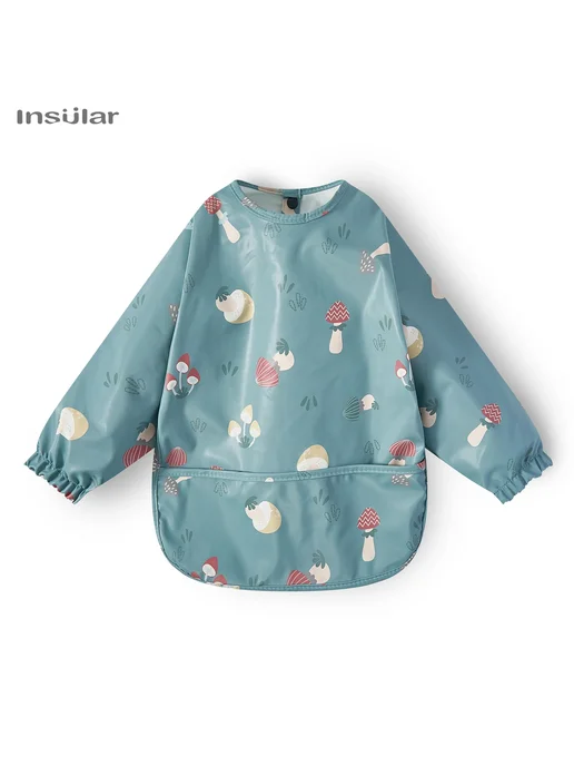 insular Детский фартук бежевый с Fox Rabbit, зеленый