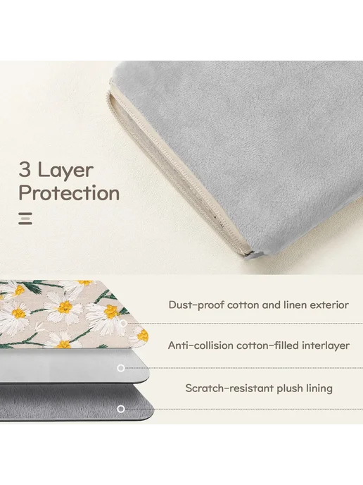 dadanism Чехол для Kindle Beige Floral с вышивкой, бежевый, фото 3
