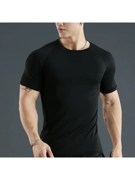 YOUONGWEAR Мужская Компрессионная Футболка Для Бега С Коротким Рукавом, фиолетовый, фото 2