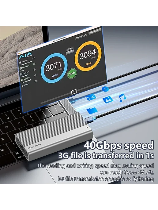 Blueendless корпус SSD M.2 NVMe 40Gbps с кулером, Thunderbol, вариант, фото 2