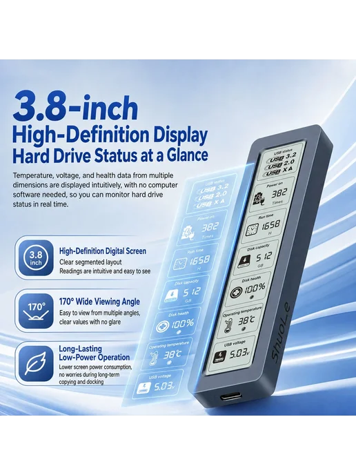 Нет бренда Корпус SSD Visual Smart USB 3.2 Gen 2 NVME SATA 20Gbps, вариант, фото 4