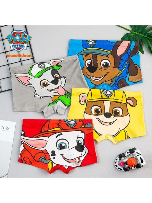 Paw Patrol 4 шт. партия, Детские хлопковые трусы «Щенячий патруль», 4 шт, фото 2