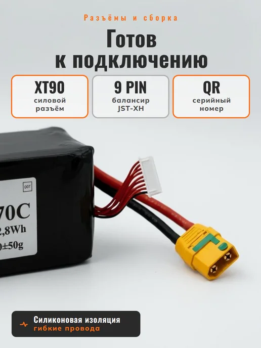 ГАСКАР Аккумулятор LiHV 30.8В 12000мАч 8S 70C, 16000 мАч, фото 3