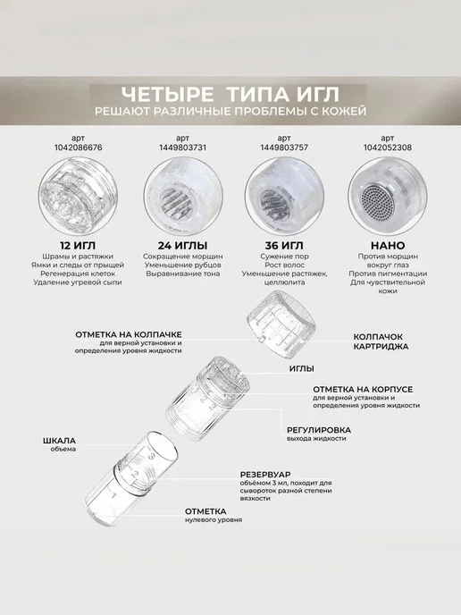 Косметическая игольница с 24 иглами, 20 шт, 20 шт, фото 3