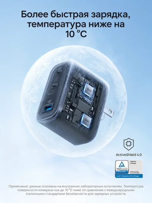 ANKER Сетевое зарядное устройство Nano A121A 70W USB + 2xUSB-C, 70 Вт, фото 4