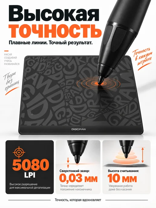 Huion Графический планшет для телефона и компьютера, вариант, фото 4