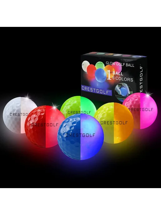 CRESTGOLF 3шт светодиодные мячи для гольфа, цвет mixed styl, 3 шт, фото 2
