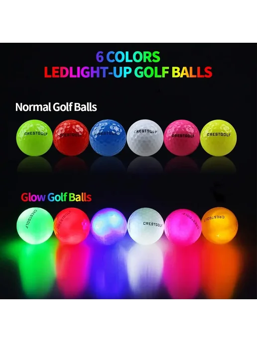CRESTGOLF 3шт светодиодные мячи для гольфа, цвет mixed styl, 3 шт, фото 7