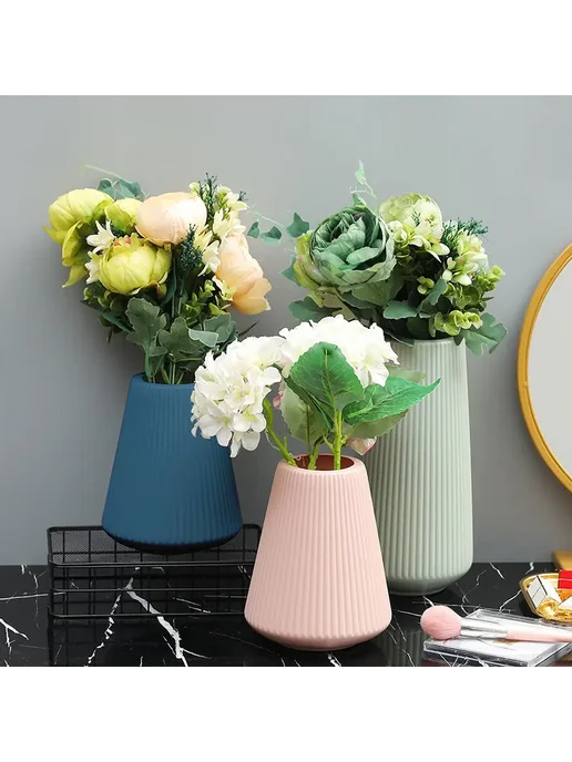 Пластиковая ваза Morandi Белый style2 white, синий, фото 5