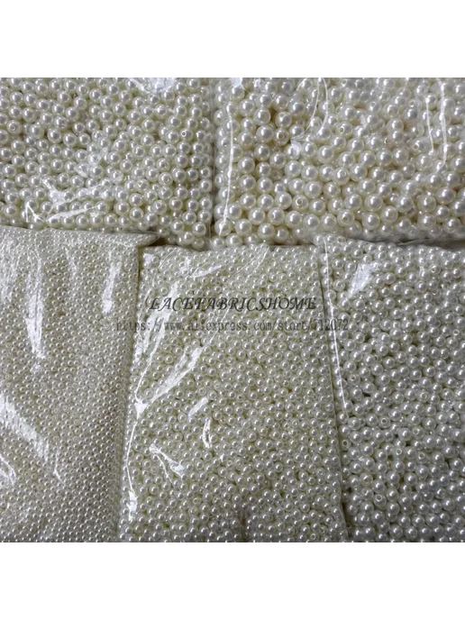 Нет бренда Пластиковый бисер La Belleza 0,5 кг Белый, 3mm 45000PCS, Off, 500 г, 45000 шт, фото 2