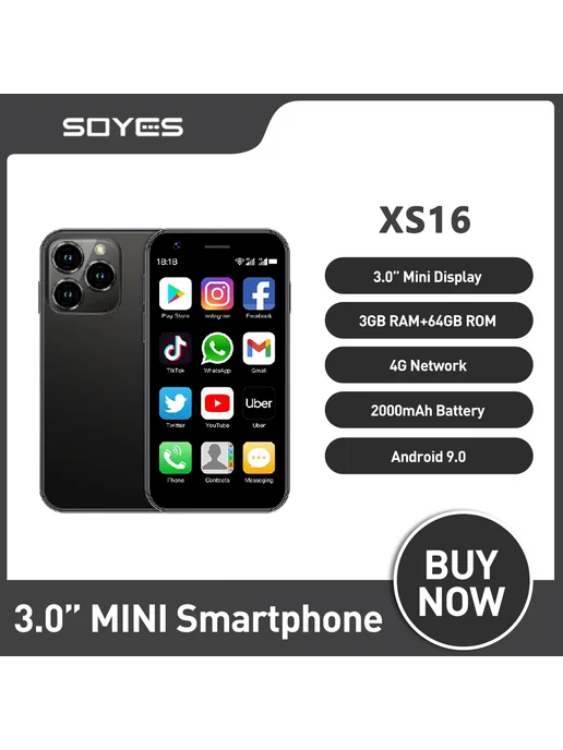 Смартфон soyes Xs16 Mini 2/16 ГБ, синий, фото 2