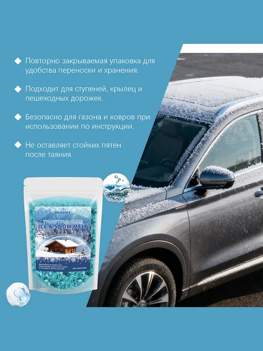 HozoneX противогололедный реагент антилед от гололеда обработка, вариант, фото 8