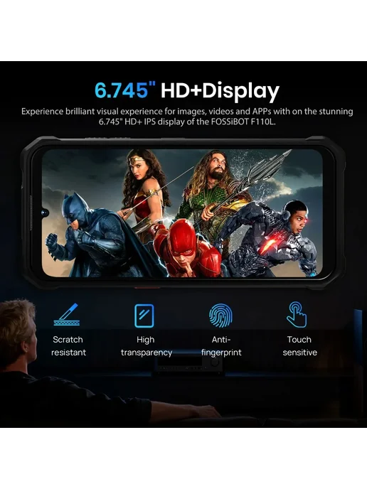 Смартфон UNIWA Fossibot F110l 12/128 ГБ, черный, фото 4