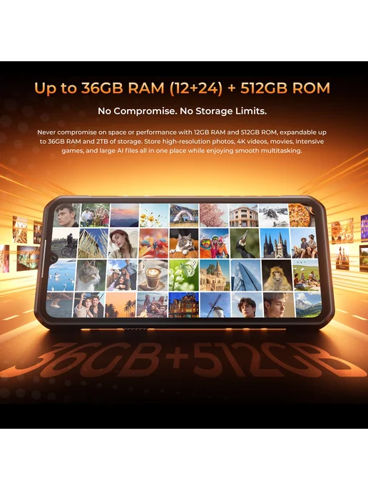 Смартфон OUKITEL Wp68 Air 12/512 ГБ, оранжевый, фото 7
