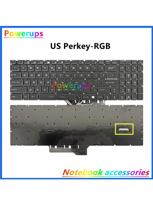 HANBBKPT Клавиатура US Black Monochrome для MSI GL65 GP65 GE65 GE75 G, GP75 Alpha US-Red-Mo, фото 2