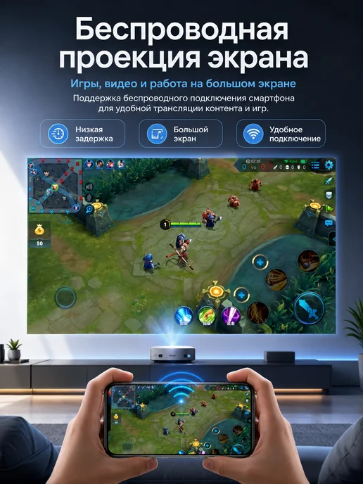 Umiio + Портативный Проектор для фильмов домашний кинотеатр, белый, фото 7