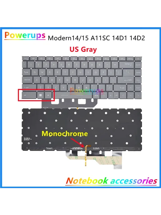 HANBBKPT Клавиатура для MSI Prestige 14 15 Evo с RGB-подсвет, вариант