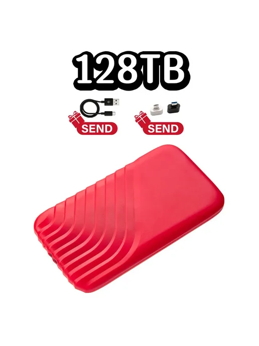 Нет бренда Портативный SSD USB3.1 1 8 ТБ черный красный синий Красный, 8 ТБ, 128 ТБ