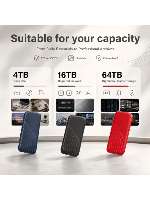 Нет бренда Портативный SSD USB3.1 1 8 ТБ черный красный синий Красный, 8 ТБ, 128 ТБ, фото 6