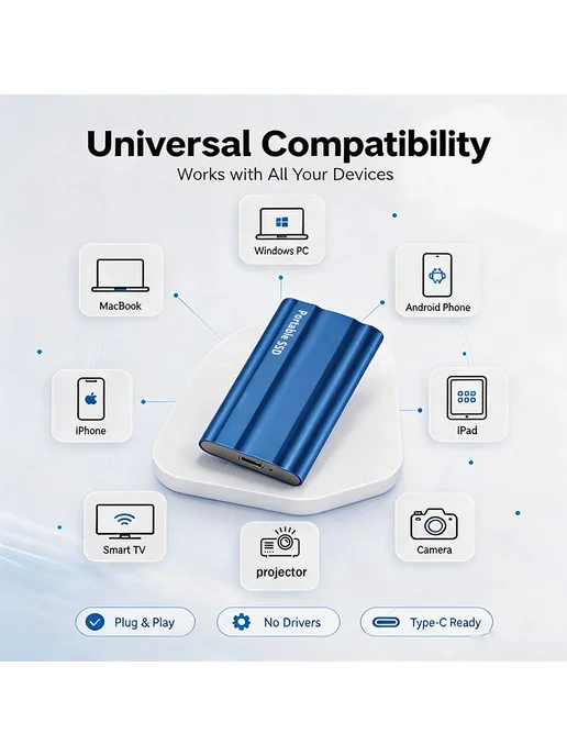 Портативный SSD Samsung 6 ТБ 128TB, 6 ТБ, 128 ТБ, красный, фото 3