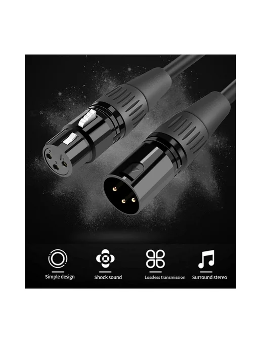 Нет бренда YY XLR аудиокабель для микрофона 2 метра, 2 м, фото 3