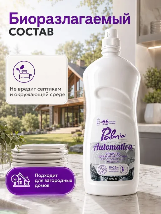 Гель для посудомоечной машины Palmia 1л 66 моек, 1 л, фото 5