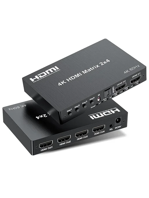 Нет бренда HDMI матричный коммутатор 2x4 With EU Plug, 2x4, фото 2