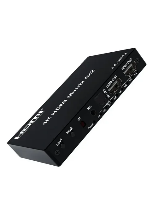 Нет бренда HDMI матричный коммутатор 2x4 With EU Plug, 2x4, фото 4